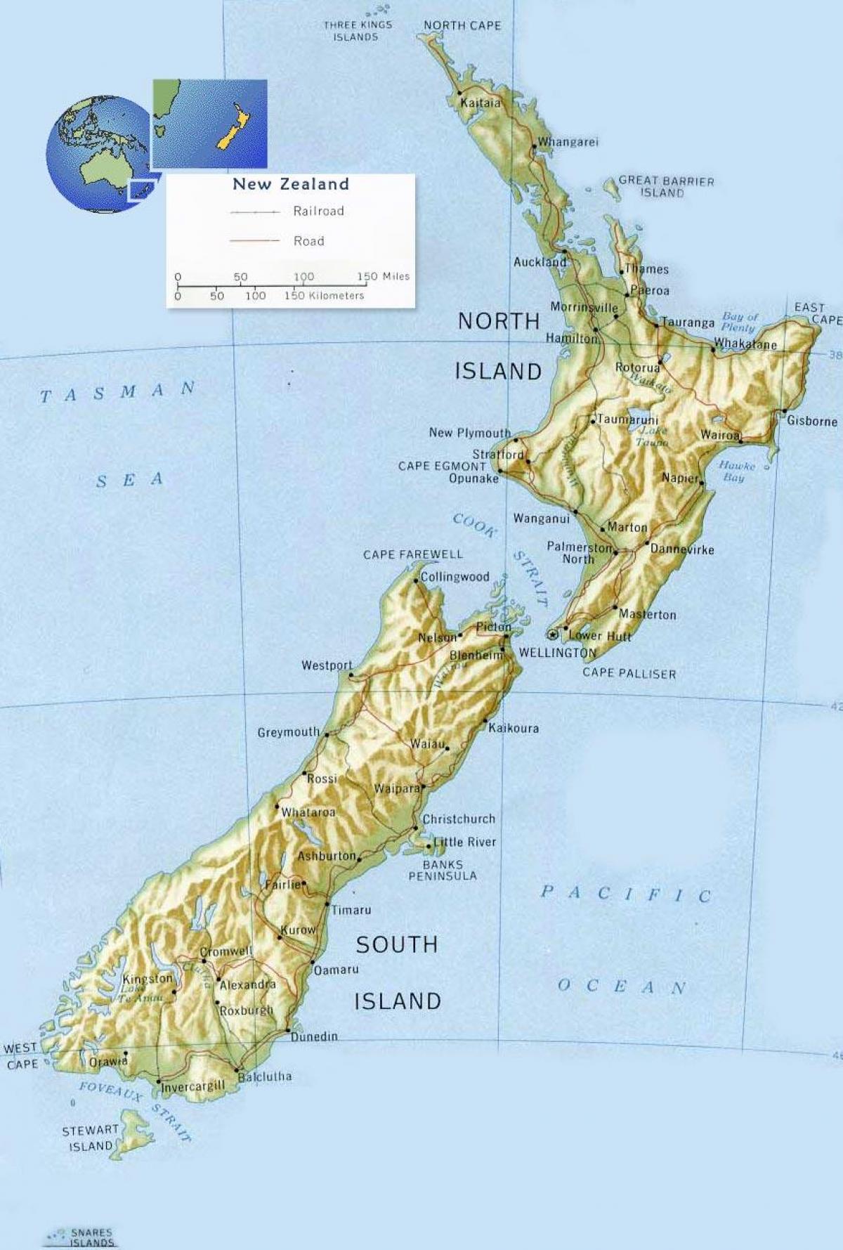 ویلنگٹن ، نیوزی لینڈ کے نقشے پر