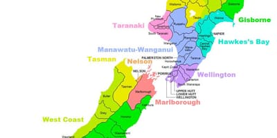 سیاسی نقشہ آسٹریلیا اور نیوزی لینڈ کی